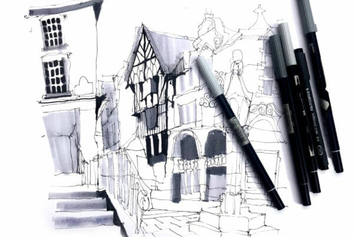 8-Module Urban Sketching Course Driving Experience 1