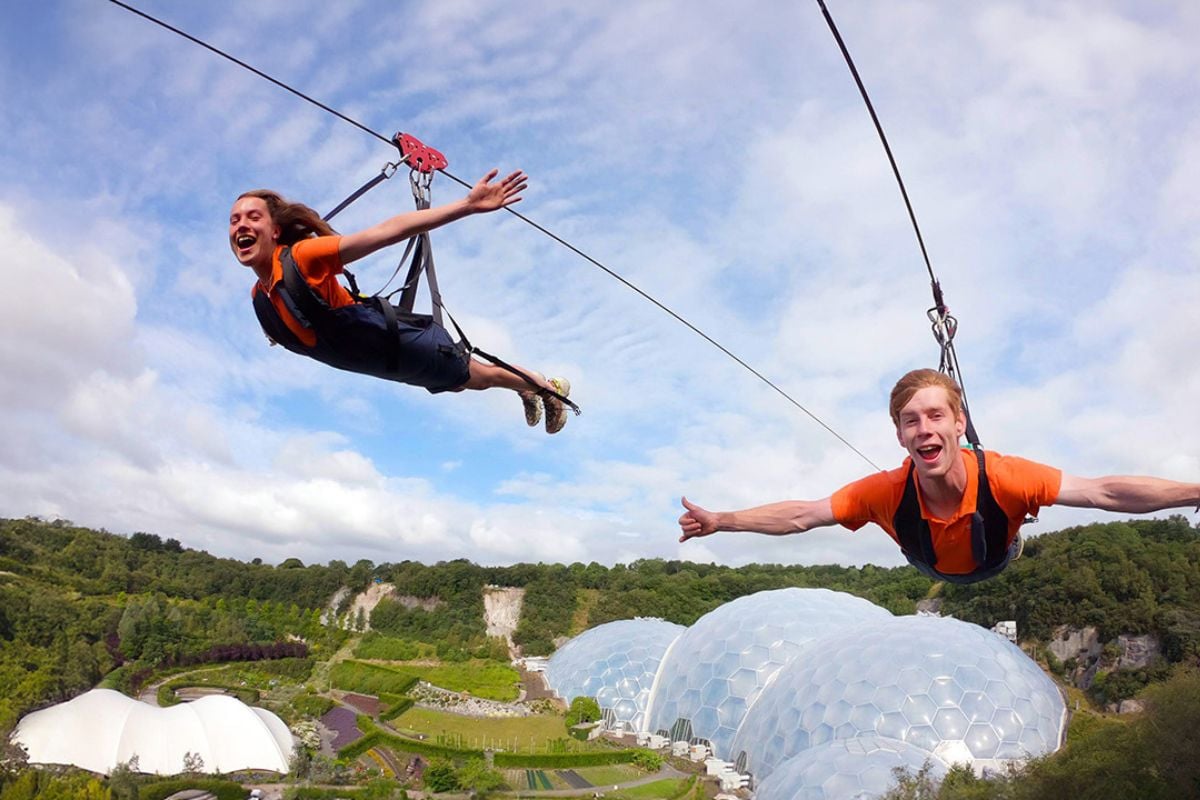 The Eden Project Zip Wire for Four in Cornwall Experience from Trackdays.co.uk
