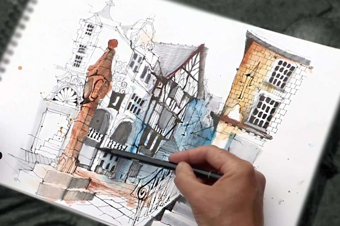 Urban Sketching Online Course Experience from Trackdays.co.uk